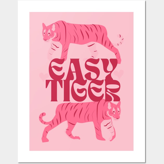 Easy Tiger 90s Retro Cute Valentine Pastel Wall Art by PeakedNThe90s